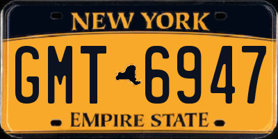 NY license plate GMT6947