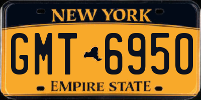 NY license plate GMT6950