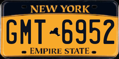 NY license plate GMT6952
