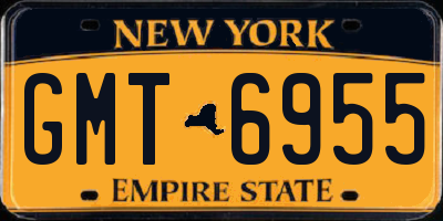 NY license plate GMT6955