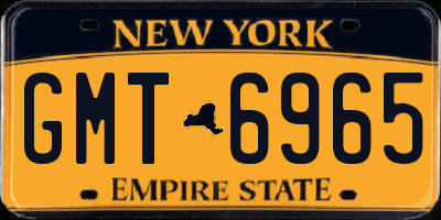 NY license plate GMT6965