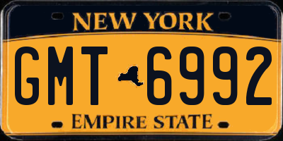 NY license plate GMT6992