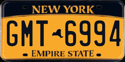 NY license plate GMT6994