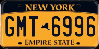 NY license plate GMT6996