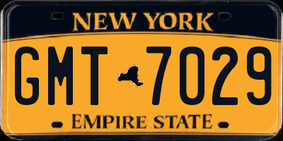 NY license plate GMT7029