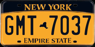 NY license plate GMT7037