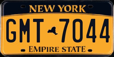 NY license plate GMT7044