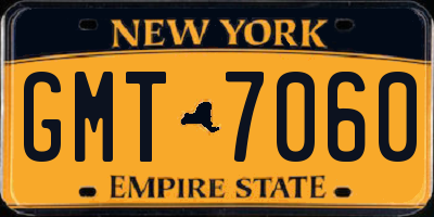 NY license plate GMT7060