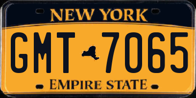 NY license plate GMT7065