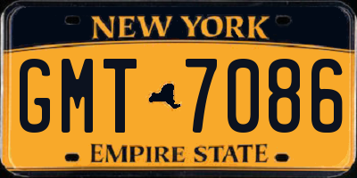 NY license plate GMT7086