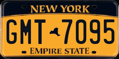NY license plate GMT7095