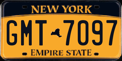 NY license plate GMT7097