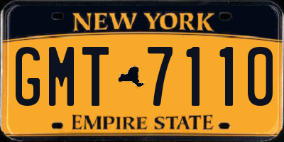 NY license plate GMT7110