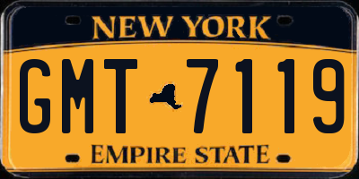NY license plate GMT7119
