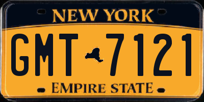 NY license plate GMT7121