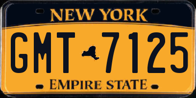 NY license plate GMT7125