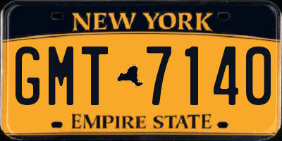 NY license plate GMT7140