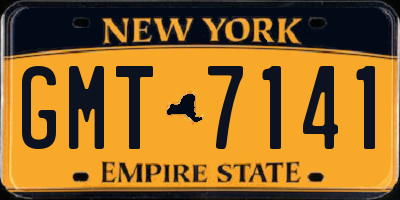 NY license plate GMT7141