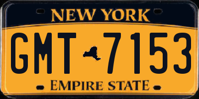 NY license plate GMT7153