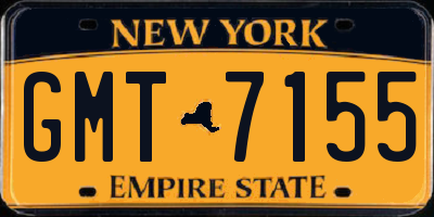 NY license plate GMT7155