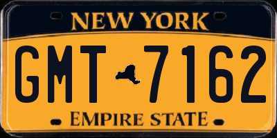 NY license plate GMT7162