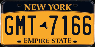 NY license plate GMT7166