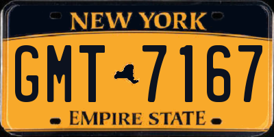 NY license plate GMT7167