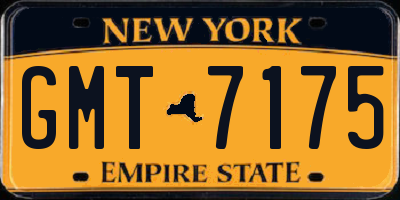 NY license plate GMT7175