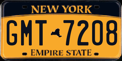 NY license plate GMT7208