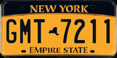 NY license plate GMT7211
