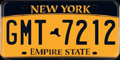 NY license plate GMT7212