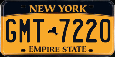 NY license plate GMT7220
