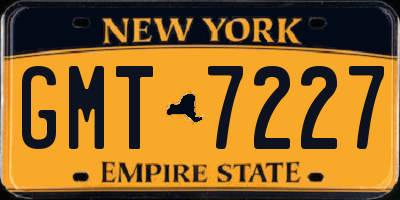 NY license plate GMT7227