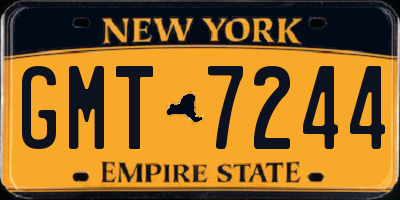 NY license plate GMT7244