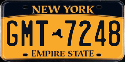 NY license plate GMT7248