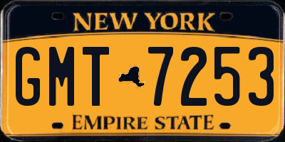 NY license plate GMT7253
