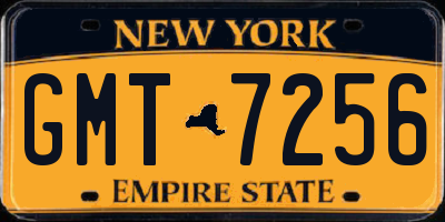 NY license plate GMT7256