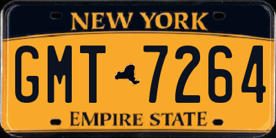 NY license plate GMT7264