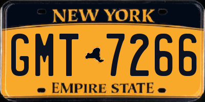 NY license plate GMT7266