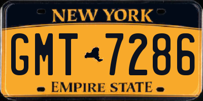NY license plate GMT7286