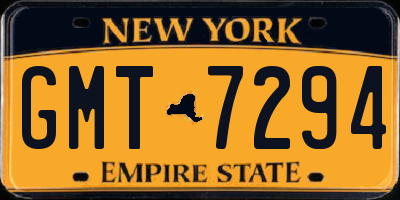 NY license plate GMT7294