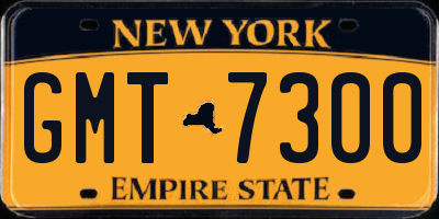 NY license plate GMT7300
