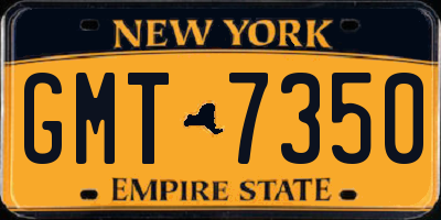 NY license plate GMT7350