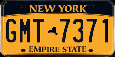 NY license plate GMT7371