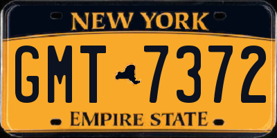 NY license plate GMT7372