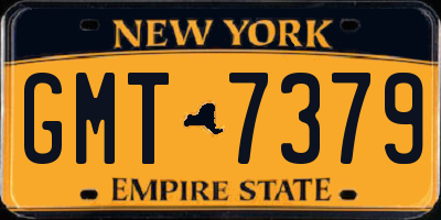 NY license plate GMT7379
