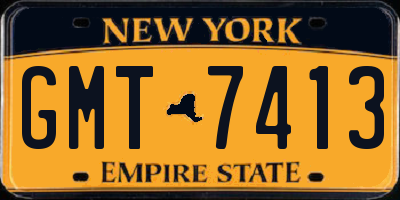 NY license plate GMT7413
