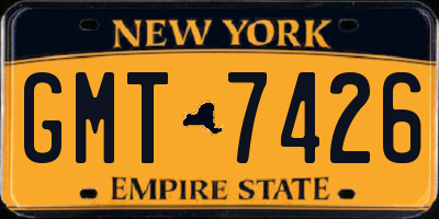 NY license plate GMT7426