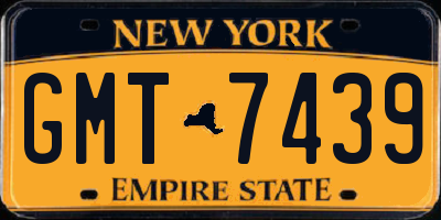 NY license plate GMT7439