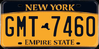 NY license plate GMT7460